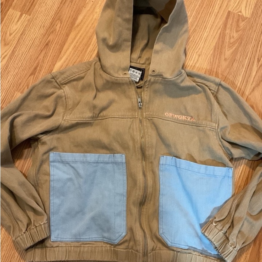 ODD FUTURE Women’s Hooded HIP HOP Denim Jacket XS (44 X 21